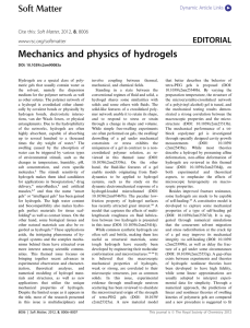 Mechanics and physics of hydrogels