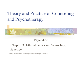 Theory and Practice of Counseling and Psychotherapy Psych422