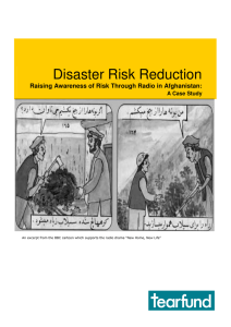 Disaster Risk Reduction Raising Awareness of Risk Through Radio in Afghanistan:
