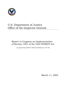 U.S. Department of Justice Office of the Inspector General