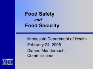Food Safety Food Security and Minnesota Department of Health