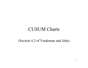 CUSUM Charts (Section 4.2 of Vardeman and Jobe) 1