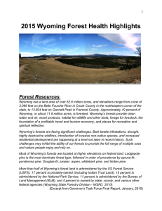 2015 Wyoming Forest Health Highlights Forest Resources
