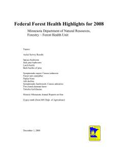 Federal Forest Health Highlights for 2008 Minnesota Department of Natural Resources,