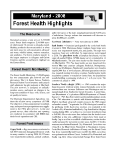 Forest Health Highlights Maryland - 2008 The Resource