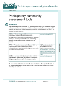 Participatory community assessment tools Introduction