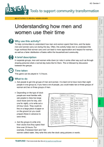 Understanding how men and women use their time Why use this activity?