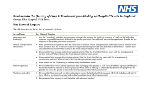 Review into the Quality of Care &amp; Treatment provided by... George Eliot Hospital NHS Trust Key Lines of Enquiry