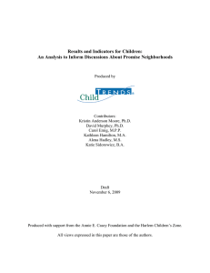 Results and Indicators for Children: