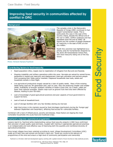 Improving food security in communities affected by conflict in DRC Background