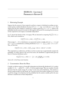 IEOR 151 – L 2 P R II 1 Motivating Example