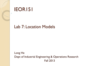 IEOR151 Lab 7: Location Models Long He