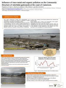 Influence of trace metal and organic pollution on the Community
