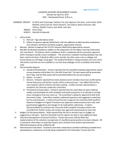 CLASSIFIED ADVISORY DEVELOPMENT COUNCIL Minutes for April 16, 2015