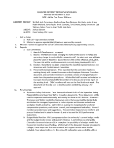 CLASSIFIED ADVISORY DEVELOPMENT COUNCIL Minutes for December 9, 2014