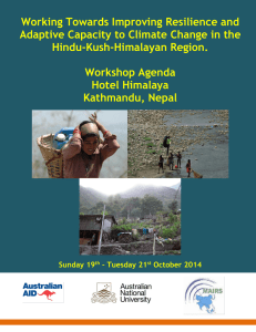 Working Towards Improving Resilience and Hindu-Kush-Himalayan Region.