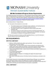 MSI Mid-Candidature/Progress Review Requirements