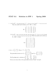 STAT 511 Solution to HW 1 Spring 2008 1. (a) Let Y