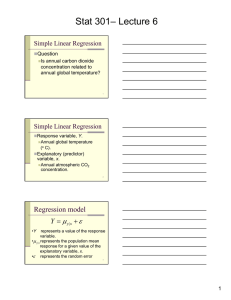 Stat 301– Lecture 6   Regression model