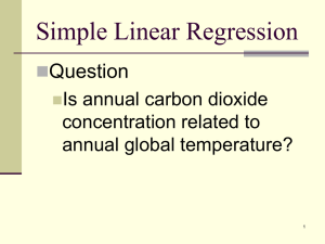 Simple Linear Regression Question Is annual carbon dioxide concentration related to