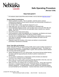 Safe Operating Procedure (Revised 12/08) TRACTOR SAFETY