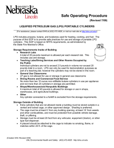 Safe Operating Procedure (Revised 7/09) LIQUIFIED PETROLEUM GAS (LPG) PORTABLE CYLINDERS