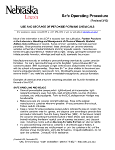 Safe Operating Procedure  (Revised 3/13) USE AND STORAGE OF PEROXIDE-FORMING CHEMICALS