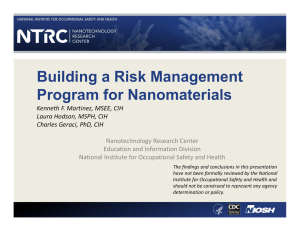 Building a Risk Management Program for Nanomaterials