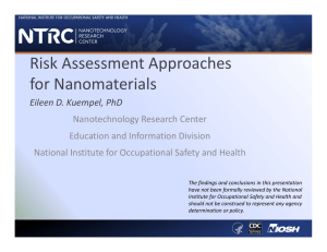 Risk Assessment Approaches  for Nanomaterials
