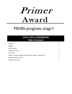 PROBe program, stage I 2015/2016 GUIDEBOOK Table of Contents