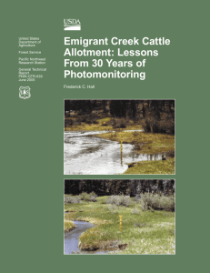 Emigrant Creek Cattle Allotment: Lessons From 30 Years of Photomonitoring