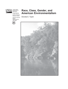 Race, Class, Gender, and American Environmentalism Dorceta E. Taylor
