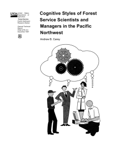 Cognitive Styles of Forest Service Scientists and Managers in the Pacific