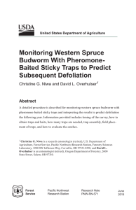 Monitoring Western Spruce Budworm With Pheromone- Baited Sticky Traps to Predict Subsequent Defoliation