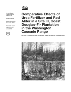 Comparative Effects of Urea Fertilizer and Red Douglas-Fir Plantation