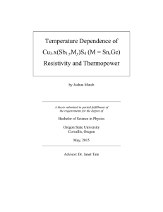 Temperature Dependence of Cu x(Sb M