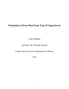 Nucleation of Iron Dust from Type II Supernovae  Lisa Fletcher