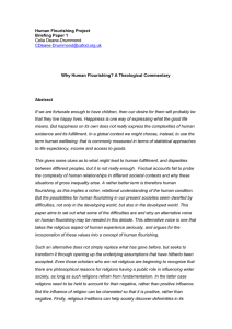 Human Flourishing Project Briefing Paper 1  Why Human Flourishing? A Theological Commentary