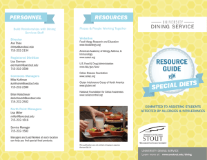 PERSONNEL RESOURCES Places &amp; People Working Together Build Relationships with Dining