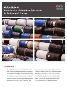 Guide Note 6 Consideration of Hazardous Substances in the Appraisal Process Introduction