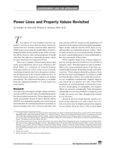 T power Lines and property values revisited environment and the appraiser