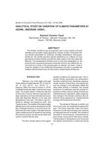 ANALYTICAL  STUDY ON  VARIATION  OF CLIMATIC PARAMETERS... AIZAWL , MIZORAM  ( INDIA ) Ramesh Chandra Tiwari ABSTRACT