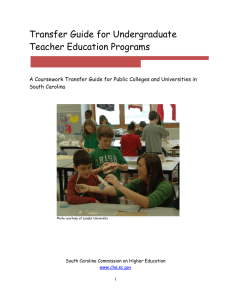 Transfer Guide for Undergraduate Teacher Education Programs