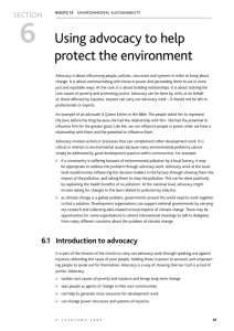 6 Using advocacy to help protect the environment SECTION