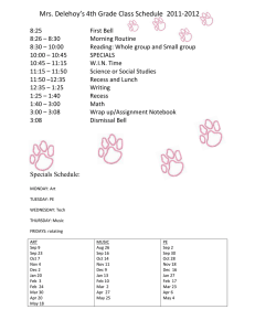 Mrs. Delehoy’s 4th Grade Class Schedule  2011-2012