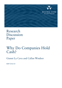 Why Do Companies Hold Cash? Research Discussion