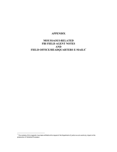 APPENDIX MOUSSAOUI-RELATED FBI FIELD AGENT NOTES AND
