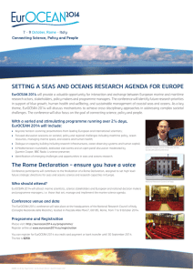 SETTING A SEAS AND OCEANS RESEARCH AGENDA FOR EUROPE