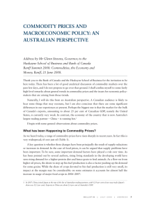 COMMODITY PRICES AND MACROECONOMIC POLICY: AN AUSTRALIAN PERSPECTIVE