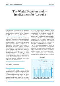 The World Economy and its Implications for Australia